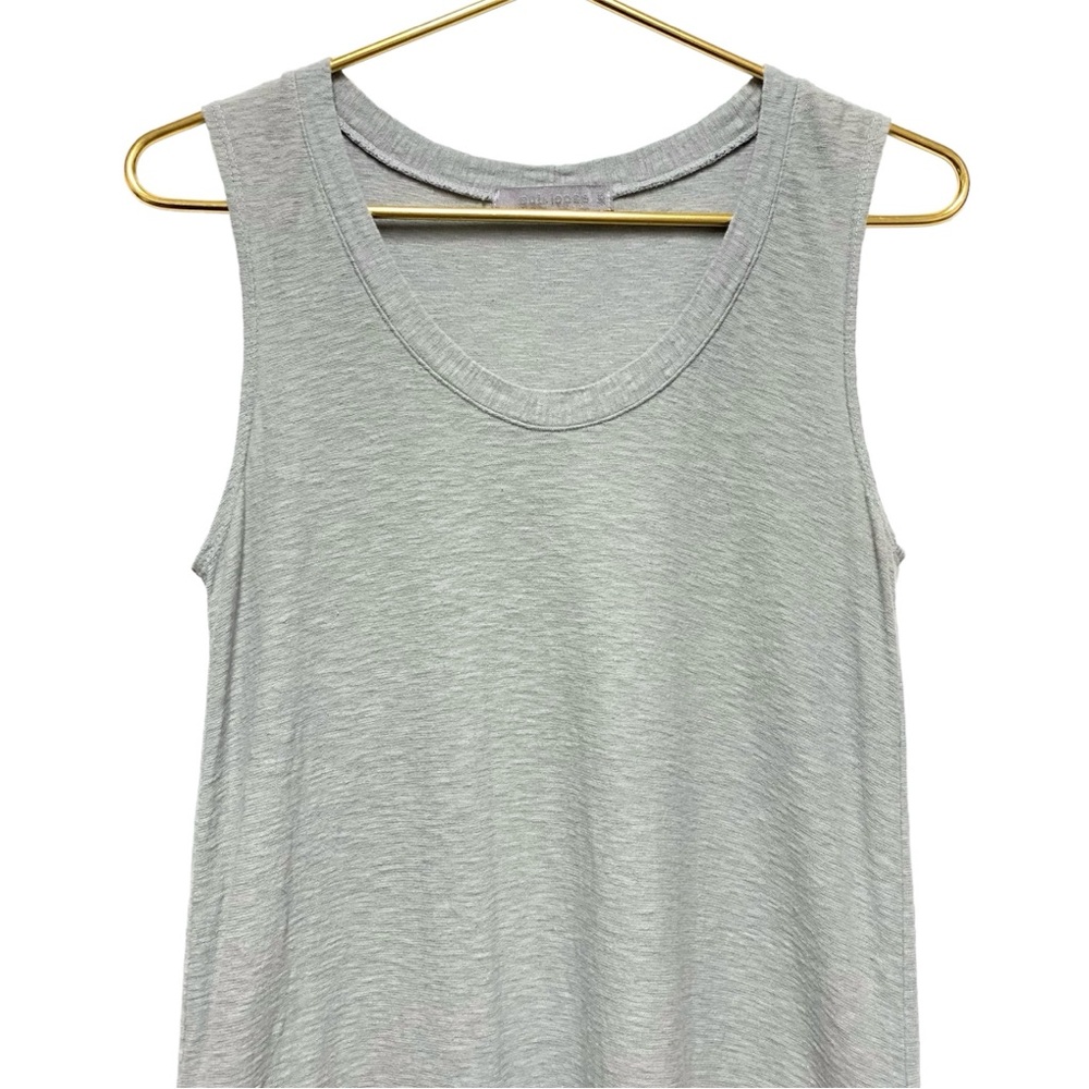 Cut Loose Linen Midi Dress Size XS Contrast Panel Sleeveless Tank Blue Grey - Picture 3 of 13